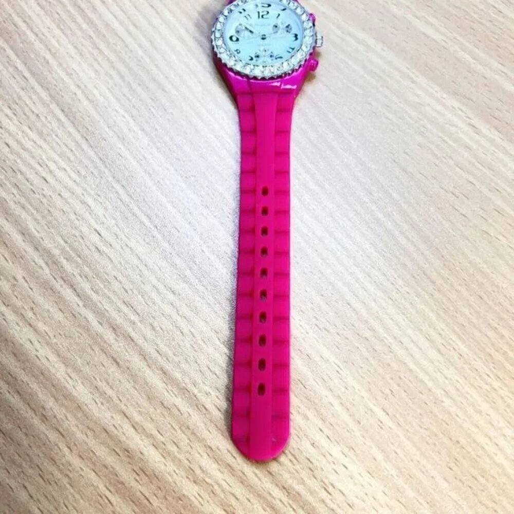 SOPHIE Women's Wristwatch Pink/White‎ Silicone Band Japan Movt Rhinestones